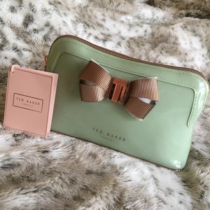 Ted Baker Olive Mint Green Lezlie Bow Makeup Bag
